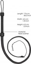 Real Leather Bullwhip - Black