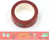 Merry christmas washi tape met goudfolie tekst | 15mm - 10m