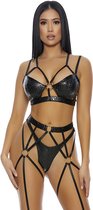 That's My Spot Cheetah Print Lingerie Set - Black - S - Maat Medium