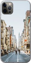 Geschikt voor iPhone 13 Pro Max hoesje - Drukke straat in New York - Siliconen Telefoonhoesje