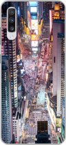 Geschikt voor Samsung Galaxy A70 hoesje - Bovenaanzicht van Times Square in New York - Siliconen Telefoonhoesje
