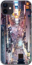 Geschikt voor iPhone 12 mini hoesje - Bovenaanzicht van Times Square in New York - Siliconen Telefoonhoesje