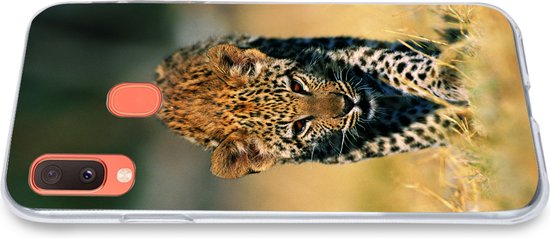 Coque Samsung Galaxy A20e - Léopard - Macro - Herbe - Coque de téléphone en Siliconen