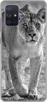 Coque Samsung Galaxy A51 - Lion - Zwart - Wit - Siliconen