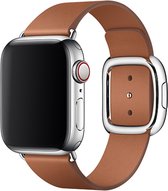 Wabando Kunstleren Bandje moderne gesp Avant-Garde Zadelbruin compatibel met Apple Watch 41/40/38 mm