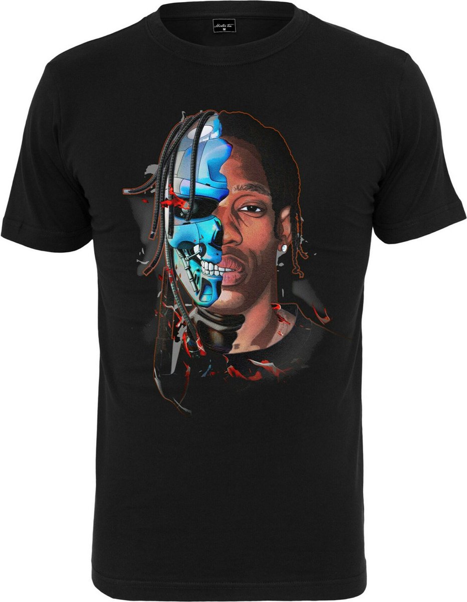 Mister Tee Half Face Heren T-shirt S Zwart
