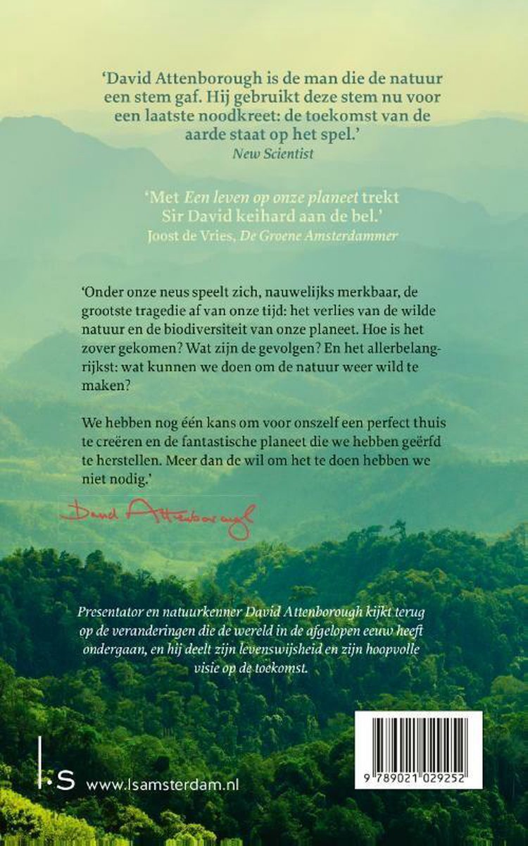 Een leven op onze planeet - back cover