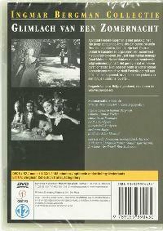 De achterkant van de DVD-hoes "Glimlach Van Een Zomernacht" bevat een samenvatting en een lijst met acteurs.