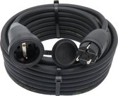 Verlengsnoer - 20 meter - 3G1.5 - Neopreen - IP44 - Randaarde - Zwarte stekkers - Verlengkabel