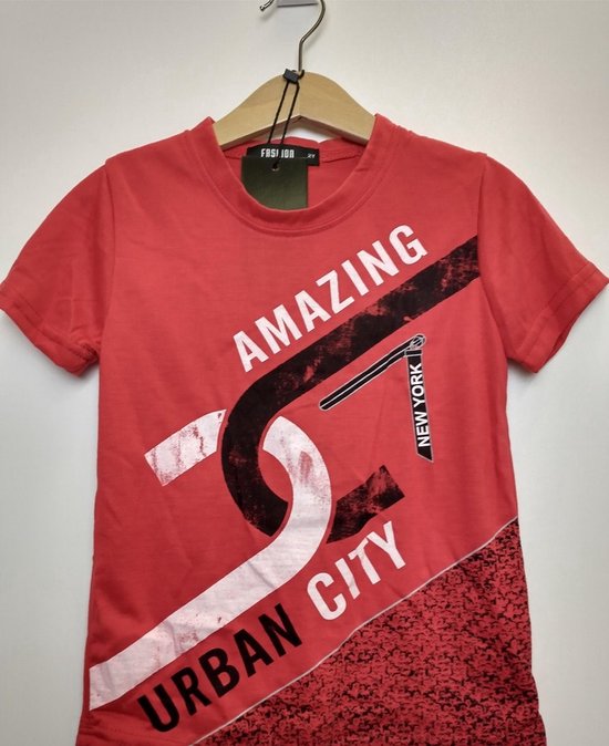 Jongens T-shirt Amazing New York Urban City rood