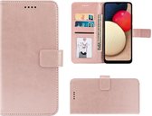 Samsung Galaxy A03s Hoesje - Bookcase - Pu Leder Wallet Book Case Rose Goud Cover