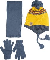 Kitti 3-Delig Winter Set | Muts (Beanie) met Fleecevoering - Sjaal - Handschoenen | 4-8 Jaar Jongens | Sport-02 (K2170-08)