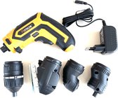 HOTECHE P800116 - Accu schroevendraaier set - Schroefboormachine met accu - 4 V - Inclusief 4 opzetstukken en 30 accessoires - Draadloze schroevendraaier met LED Lamp