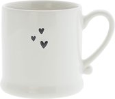 Bastion Collections - Mug white 3 sm hearts black 8x7 cm