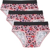 Ten Cate Meisjes Cotton Stretch 3-Pack Hipster Leopard Pink 110/116