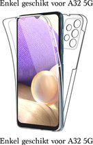 iParadise Samsung A32 5G Hoesje 360 en Screenprotector in 1 - Samsung Galaxy A32 5G case 360 graden Transparant