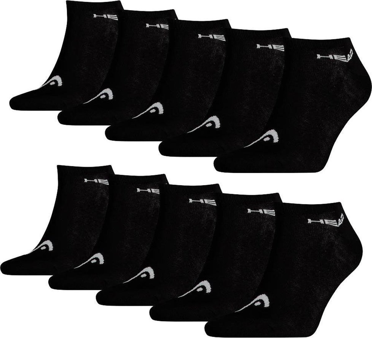 HEAD Sneaker Sokken 10 paar sneakersokken Unisex Zwart
