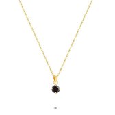 Twice As Nice Halsketting in 18kt verguld zilver, zwart zirkonia, 5 mm  35 cm+5 cm