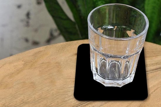 Sous-verres pour verres - Été - Flamingo - Zwart - 10x10 cm - Sous-verres en verre - 6 pièces