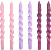Candle Party X Kyra Vetketel - gedraaide kaarsen - swirl kaarsen - dinerkaarsen - Spiraal Reds Mix 2