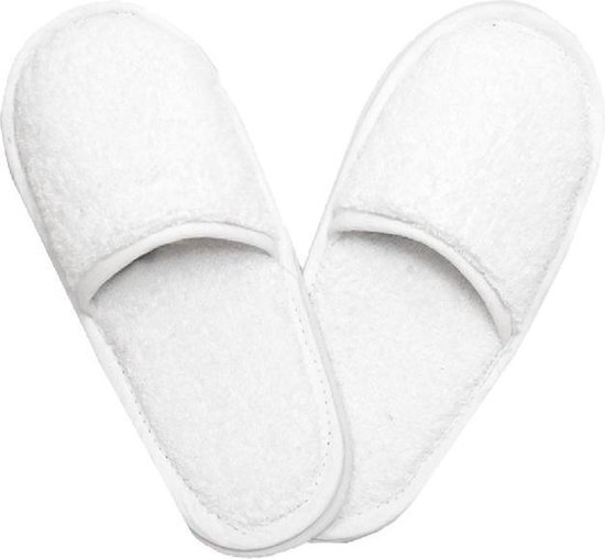 Beter schuif stromen Homéé - Badslippers - 2 paren - Wit 100% katoenen badstof | One size 42-45  | bol.com