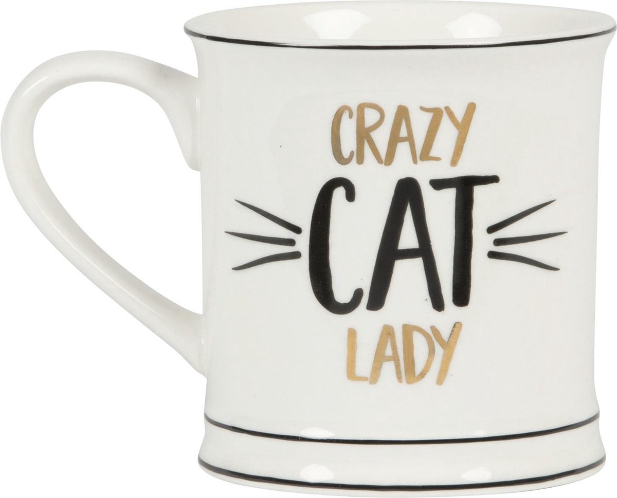 tas / beker crazy cat lady / koffietas kat