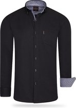 Cappuccino Italia - Heren Overhemden Regular Fit Overhemd Black - Zwart - Maat 5XL