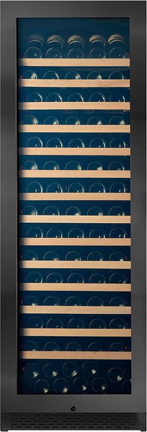 PeVino PNG180S-HHBS Wijnbewaar- of Serveerkast - 1 Zone - 159 Fl.- Black Steel - Deurslot - Temperatuuralarm