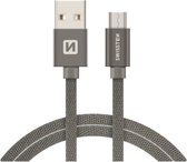 Swissten Micro-USB naar USB kabel voor o.a. Samsung - 2M - Grijs