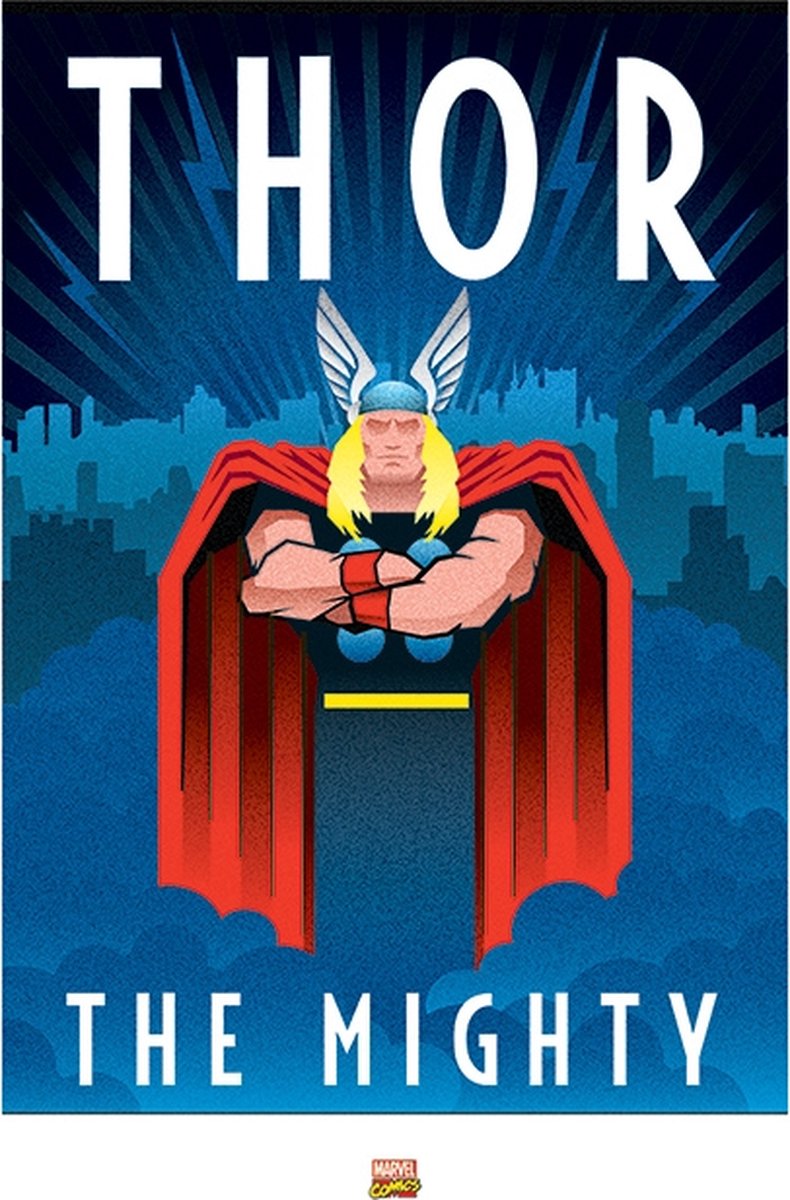 Marvel Pyramid Poster - Marvel Deco Thor - 80 X 60 Cm - Multicolor Zwart