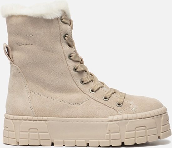 Tamaris Veterboots beige - Schoenen.nl