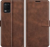 Realme 8 5G Hoesje - Mobigear - Wallet Serie - Kunstlederen Bookcase - Bruin - Hoesje Geschikt Voor Realme 8 5G