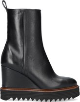 Notre-V 17404 Enkellaarsjes - Enkelboots met rits - Dames - Zwart - Maat 38