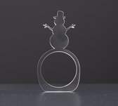Servetringen kerst - 6 stuks - sneeuwpop - transparant acrylaat