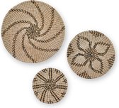 Rotan Muurmanden - Set van 3 - Wandschijven Wandkleed - Bali Lifestyle
