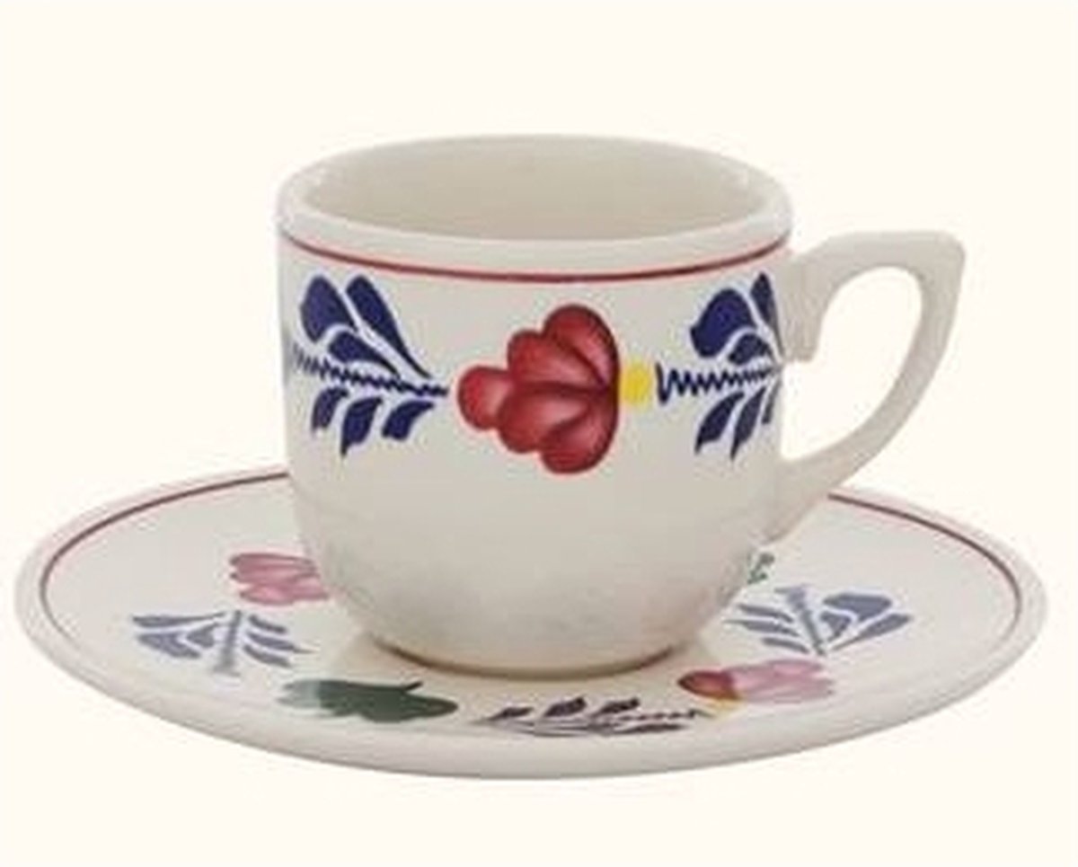 Boerenbont kop en schotel koffie