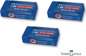 Faber - Castell Dustfree Gum Blauw - 3 pièces (Value Pack) - Spécialement développé pour l'art et l'utilisation graphique