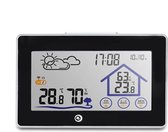 Homery® Weerstation - Binnen & Buiten - Weerbericht - Draadloze Weersensor - Buitensensor - Thermometer - Touchscreen - Alles in één