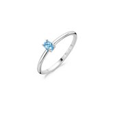 Blush Dames Ring Goud - Blauw/Witgoud - 16.00 mm / maat 50
