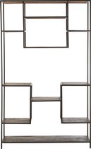 J-Line Rek Fien 10 Legplanken Mango Hout Ijzer Donker Bruin Zwart