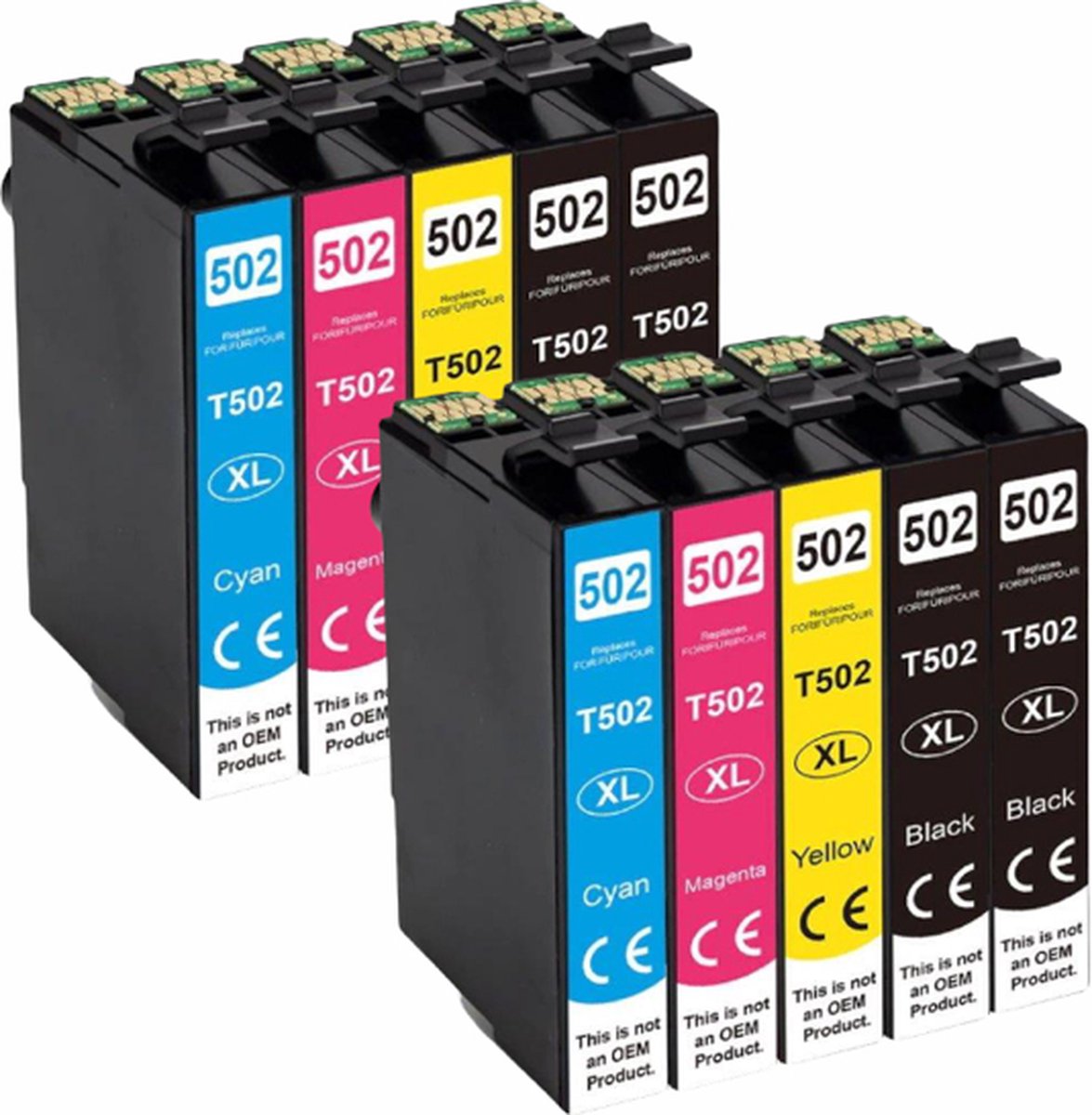 MediaHolland® 502XL Huismerk Cartridges geschikt voor Epson 502XL Multipack 10 stuks. Geschikt voor de volgende Epson printers: XP-5105, XP-5100, WF-2865DWF, WF-2860DWF