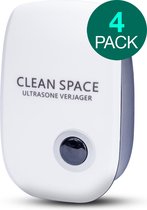 CLEAN SPACE™ Ultrasone Ongedierte Verjager - Muizenverjager - Muizengif/Rattengif Alternatief - 4 stuks