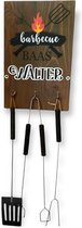 Stoer cadeau! barbecue baas houten tekst bord BBQ barbecue gereedschap set verjaardag , jubileum of elk andere gelegenheid cadeau persoonlijk