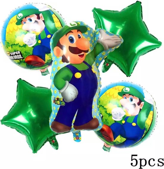 Super Mario folie  Ballonnen Set 5 delig