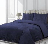 velvet couture dekbedovertrek 200x200/220cm velvet touch- blauw