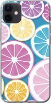 Geschikt voor iPhone 12 mini hoesje - Fruit - Grapefruit - Tropisch - Siliconen Telefoonhoesje - Verjaardag cadeau tiener