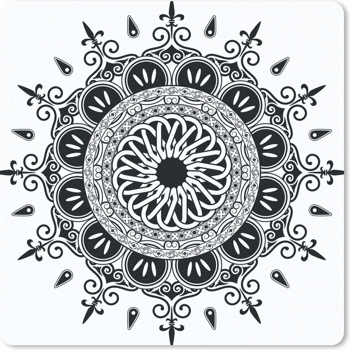 Muismat 30x30 cm - Mousepad Mandala met gotische ornamenten - Muismatten