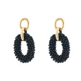 Oorbel Navy - Oorbellen - Navy - Hanger - Steentjes