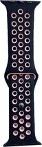 Hidzo Horlogebandje - bandje geschikt voor Apple Watch Series 1/2/3/4 - 38MM / 40MM - Siliconen - Zwart/Roze