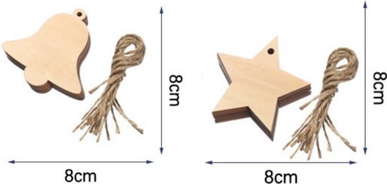 Houten kersthangers met persoonlijk tintje